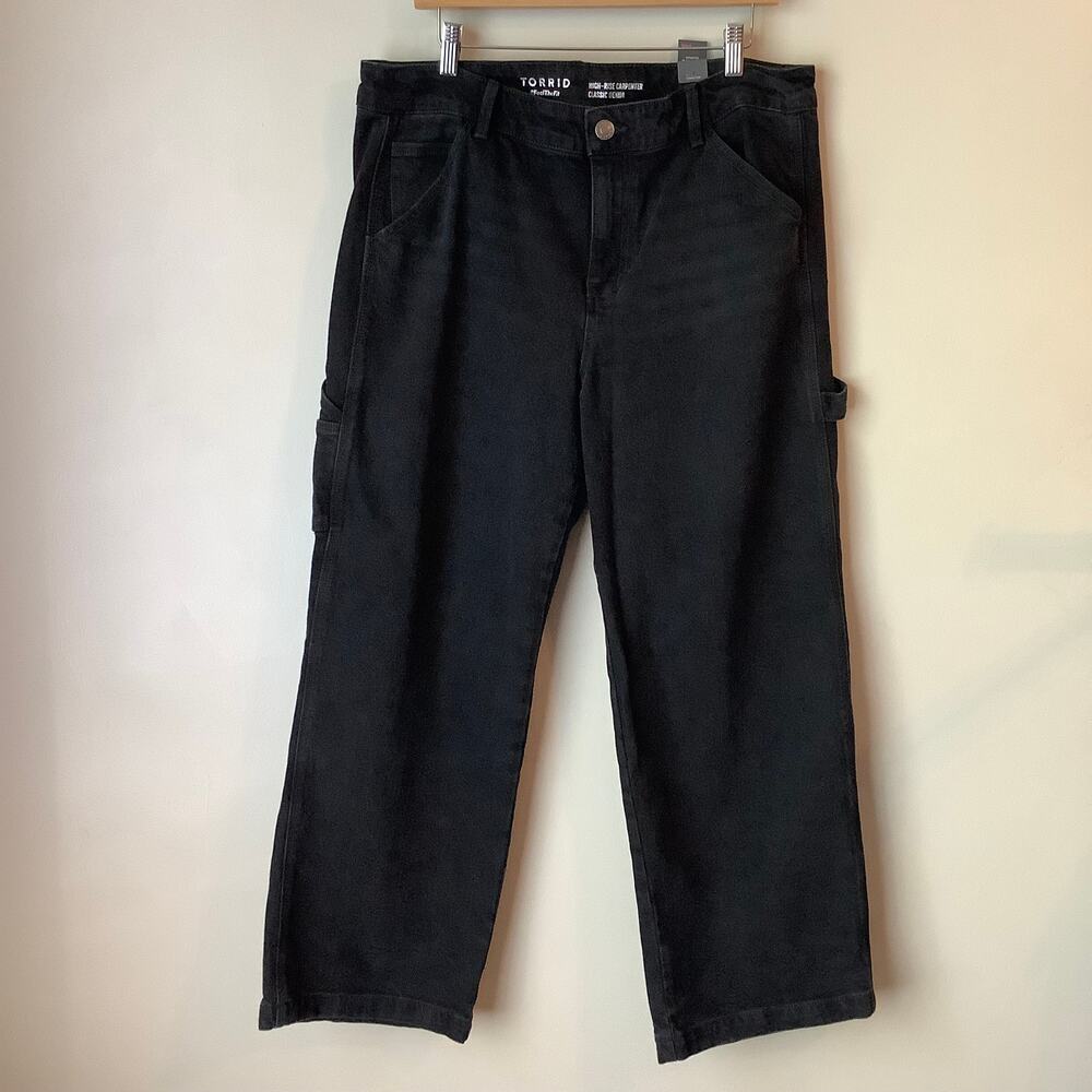 NWT Torrid High Rise Carpenter Classic Denim Coal Mine Black Womens Plus Sz 14R
